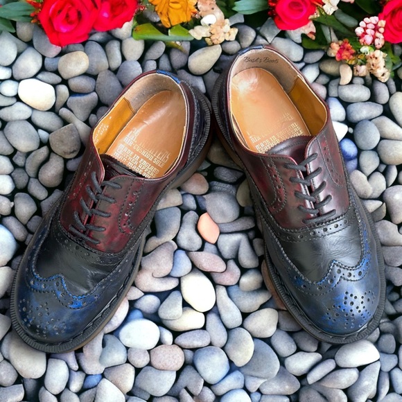 Dr. Martens Shoes - SOLDVintage Dr. Martens X Na Na Collab MIE Brogue Red Black & Blue UK6/USM7/USL8